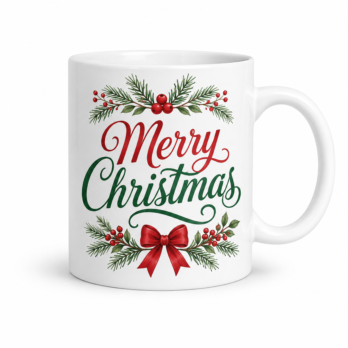 Merry Christmas Holiday Mug – Festive Red & Green Design