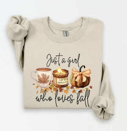 Just a girl who loves fall cozy Sweatshirt
