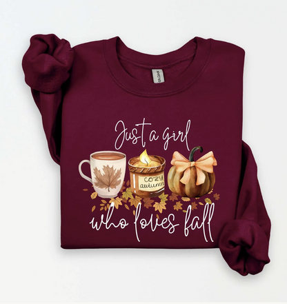 Just a girl who loves fall cozy Sweatshirt